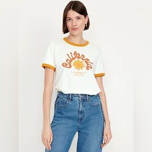 California Graphic Ringer T-Shirt Sz M